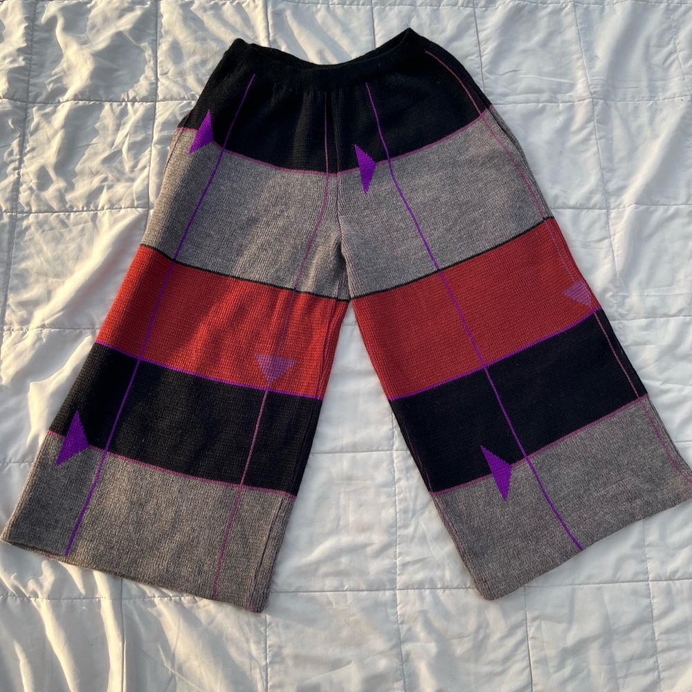 Vintage 1984 Pierre Cardin Knit Gaucho Culottes Pants, New with Tags, Size S